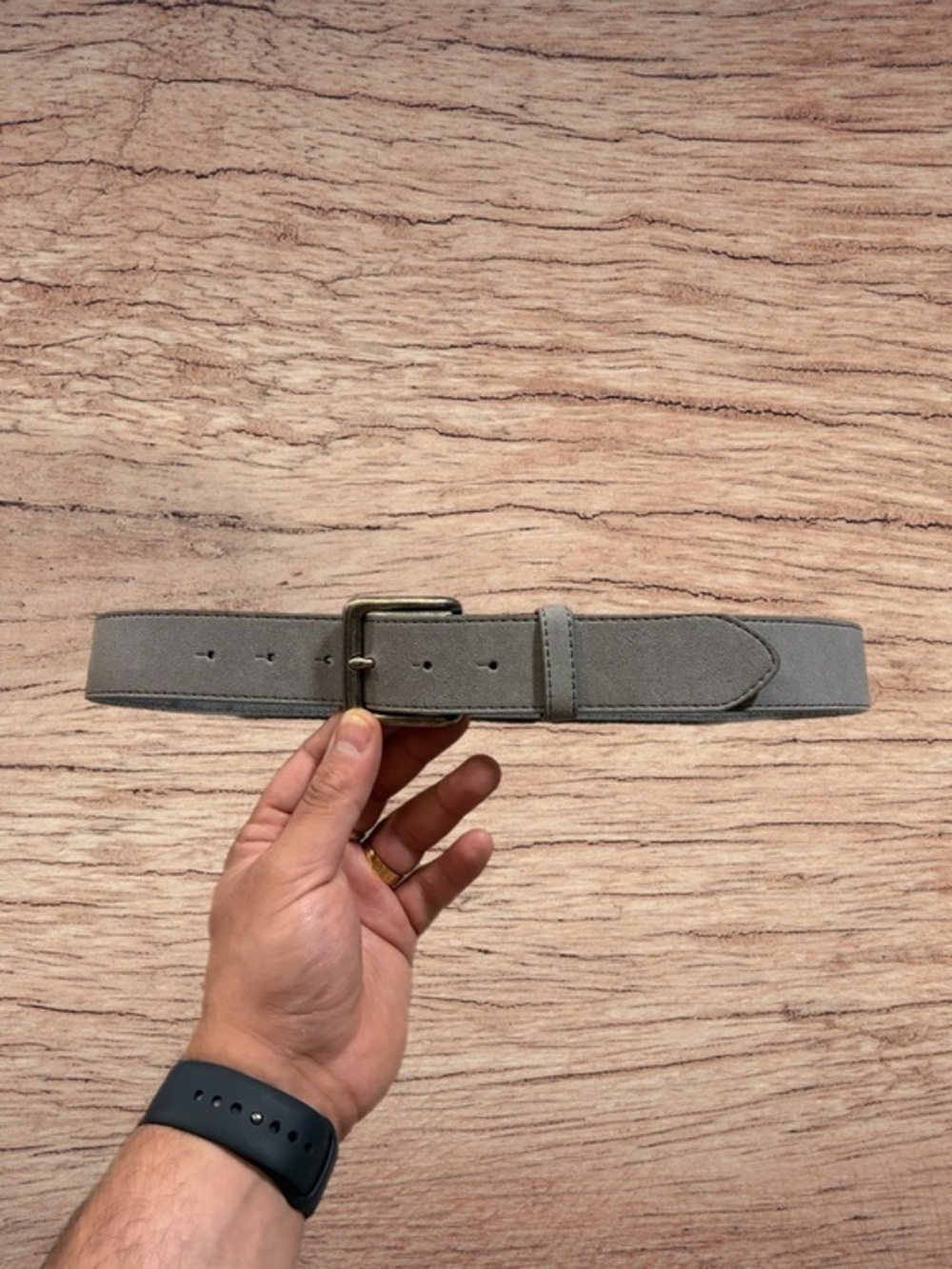 NWOT - Genuine Leather Suede Grey Mens Belt
